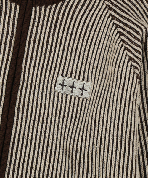 NOT4NERD(ノットフォーナード)の「444 Logo Two Tone Rib Knit Zip Up - Beige(カーディガン/ボレロ・レディース・その他・SMALL/MEDIUM/LARGE/X-LARGE)」の9枚目の写真