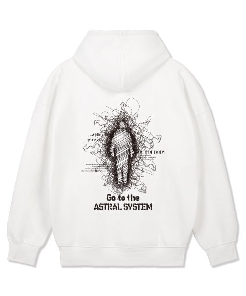 ASTRAL PROJECTION(アストラルプロジェクション)の「アストラルシステム オーバーサイズ ワイドショルダー フードパーカー_ホワイト(パーカー・メンズ・その他・MEDIUM/LARGE/X-LARGE/XX-LARGE)」の1枚目の写真