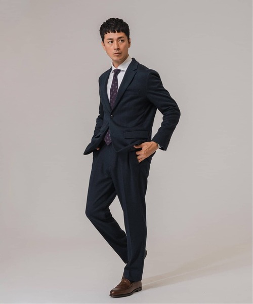 EDIFICE(エディフィス)の「コットン/ウール ジャージー 2ボタン ジャケット【セットアップ着用可】(テーラードジャケット・メンズ・チャコールグレー/ブラウン系その他/ダークブルー/ネイビー・LARGE/MEDIUM/SMALL)」の12枚目の写真