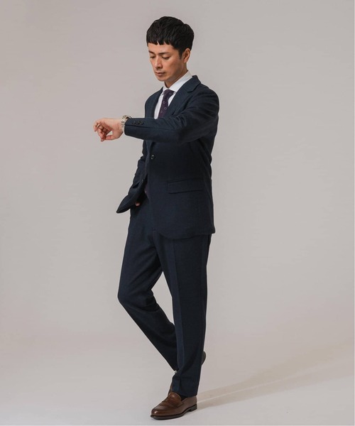 EDIFICE(エディフィス)の「コットン/ウール ジャージー 2ボタン ジャケット【セットアップ着用可】(テーラードジャケット・メンズ・チャコールグレー/ブラウン系その他/ダークブルー/ネイビー・LARGE/MEDIUM/SMALL)」の13枚目の写真