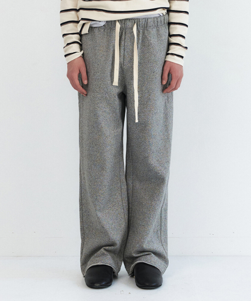 NOISE TEXTURE COTTON LOUNGE PANTS - GREY
