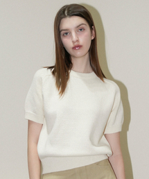 VLETI（ブレッティ）の「Cotton Round Half Knit (cream)（ニット/セーター）」