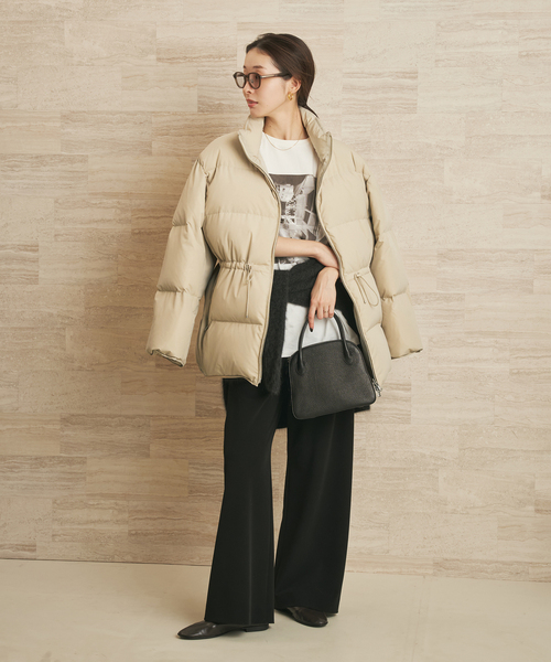 plage（プラージュ）の「HAKUU / ハクウ 別注 ダウンジャケット（ダウンジャケット/コート・レディース・ブラック/ベージュ系その他・FREE）」の4枚目の写真