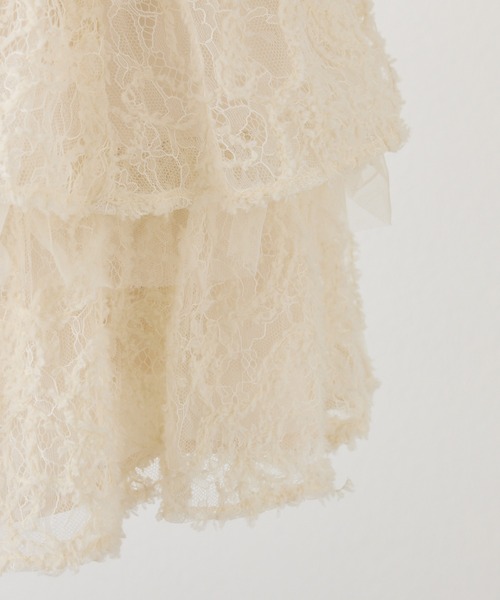 one after another NICE CLAUP(ワンアフターアナザーナイスクラップ)の「フリルティアードミニスカート(スカート・レディース・アイボリー/ブラック/オフホワイト・FREE)」の6枚目の写真