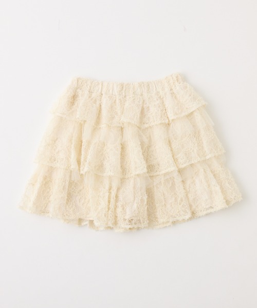 one after another NICE CLAUP(ワンアフターアナザーナイスクラップ)の「フリルティアードミニスカート(スカート・レディース・アイボリー/ブラック/オフホワイト・FREE)」の18枚目の写真