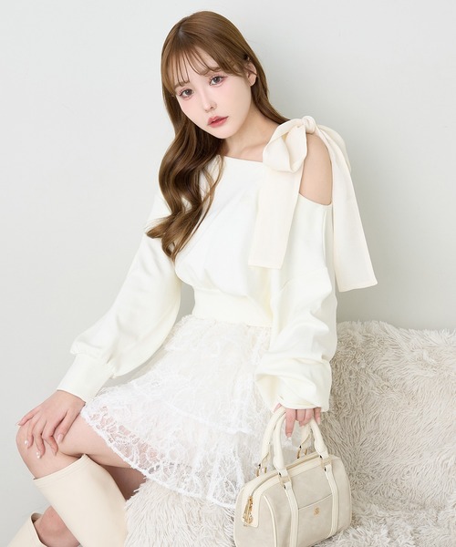 one after another NICE CLAUP(ワンアフターアナザーナイスクラップ)の「フリルティアードミニスカート(スカート・レディース・アイボリー/ブラック/オフホワイト・FREE)」の22枚目の写真