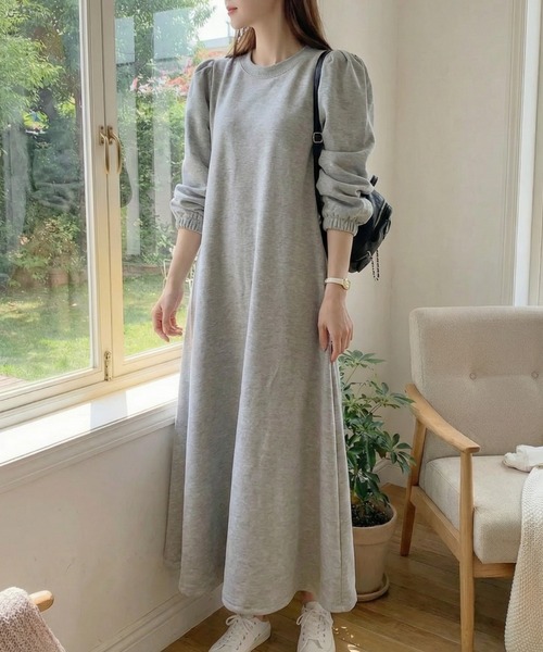 cammie(キャミー)の「パフスリーブワンピース(ワンピース・レディース・アイボリー/グレー・M/L)」の7枚目の写真