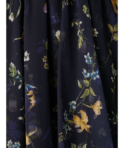 00サイズ】フラワープリントオフショルティアードワンピース