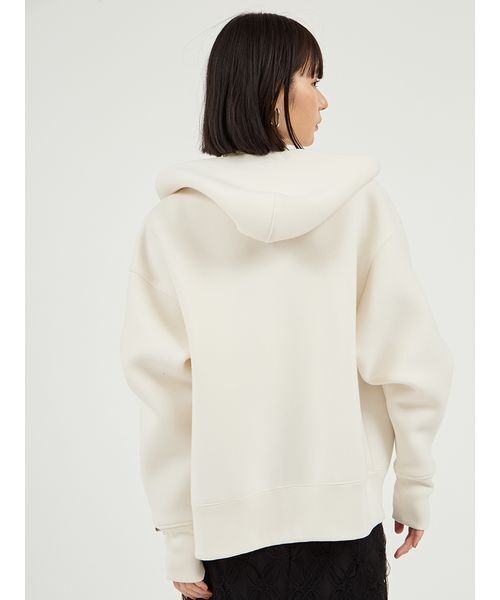 emmi（エミ）の「ダンボールジップアップフーディー（パーカー・レディース・ライトグレー/ブラウン/オフホワイト・F）」の5枚目の写真