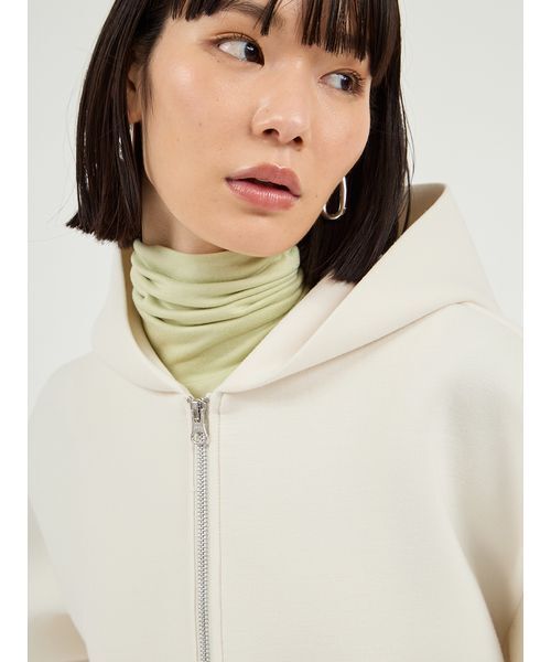 emmi（エミ）の「ダンボールジップアップフーディー（パーカー・レディース・ライトグレー/ブラウン/オフホワイト・F）」の6枚目の写真