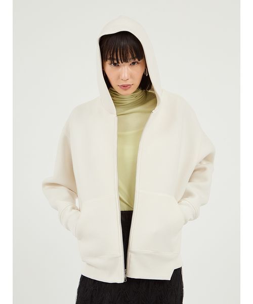 emmi（エミ）の「ダンボールジップアップフーディー（パーカー・レディース・ライトグレー/ブラウン/オフホワイト・F）」の10枚目の写真