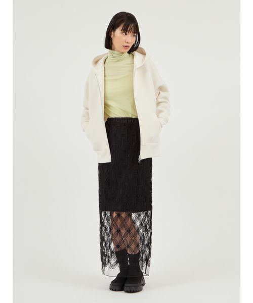 emmi（エミ）の「ダンボールジップアップフーディー（パーカー・レディース・ライトグレー/ブラウン/オフホワイト・F）」の12枚目の写真