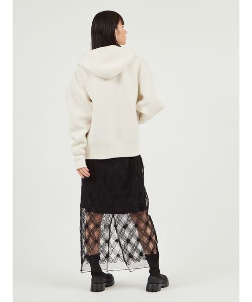 emmi（エミ）の「ダンボールジップアップフーディー（パーカー・レディース・ライトグレー/ブラウン/オフホワイト・F）」の14枚目の写真