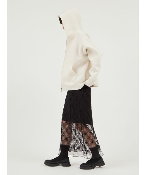 emmi（エミ）の「ダンボールジップアップフーディー（パーカー・レディース・ライトグレー/ブラウン/オフホワイト・F）」の16枚目の写真