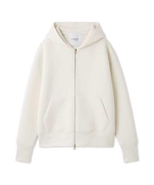 emmi（エミ）の「ダンボールジップアップフーディー（パーカー・レディース・ライトグレー/ブラウン/オフホワイト・F）」の21枚目の写真