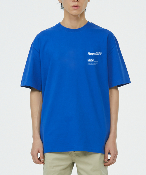 ROYALLIFE(ロイヤルライフ)の「RYLFボックスロゴオーバーフィット半袖(RL401 RYLF BOX LOGO TEE) - BLUE(Tシャツ/カットソー・レディース・その他・SMALL)」の1枚目の写真