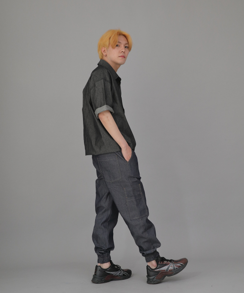 SAINTCREW(セントクルー)の「ボールドアンクバンドカーゴジョガーパンツ BAC-328 デニムライトインディゴ(デニムパンツ・メンズ・その他・MEDIUM/LARGE/X-LARGE)」の4枚目の写真