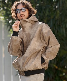 CAMBIO（カンビオ）の「mj11312- Shade Synthetic Leather Hooded Jacket レザーフードジャケット(CAM26SS-001)（その他アウター）」