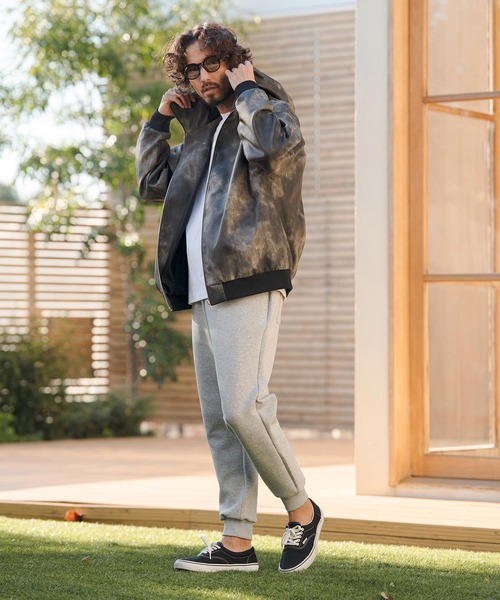 CAMBIO（カンビオ）の「mj11312- Shade Synthetic Leather Hooded Jacket レザーフードジャケット(CAM26SS-001)（その他アウター・メンズ・ブラック/ブラック×ホワイト/ベージュ・S/M/L）」の13枚目の写真