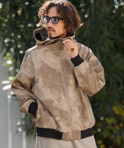 CAMBIO（カンビオ）の「mj11312- Shade Synthetic Leather Hooded Jacket レザーフードジャケット(CAM26SS-001)（その他アウター・メンズ・ブラック/ブラック×ホワイト/ベージュ・S/M/L）」の17枚目の写真