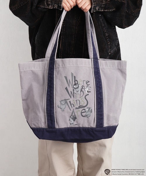 WESTSEA(ウエストシー)の「かいじゅうたちのいるところ / WHERE THE WILD THINGS ARE コットンキャンバス生地 トートバッグ(トートバッグ・メンズ・グレー/アイボリー・FREE)」の8枚目の写真