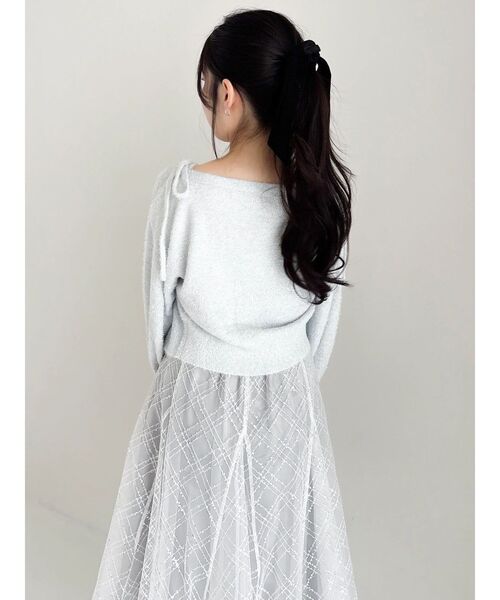 dazzlin(ダズリン)の「ミニシャギーラメニットカーデトップス(カーディガン/ボレロ・レディース・グレー/ベージュ/ピンク/レッド・FREE)」の7枚目の写真