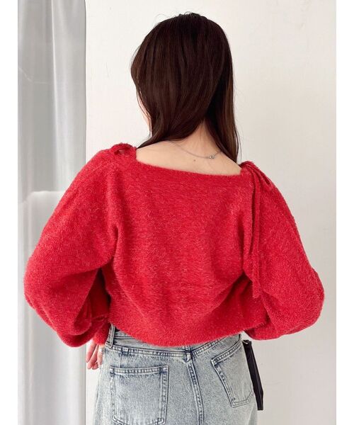 dazzlin(ダズリン)の「ミニシャギーラメニットカーデトップス(カーディガン/ボレロ・レディース・グレー/ベージュ/ピンク/レッド・FREE)」の12枚目の写真