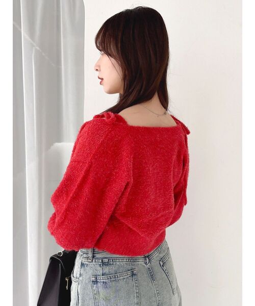 dazzlin(ダズリン)の「ミニシャギーラメニットカーデトップス(カーディガン/ボレロ・レディース・グレー/ベージュ/ピンク/レッド・FREE)」の13枚目の写真