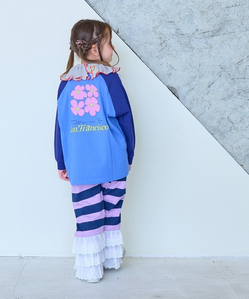 MARKEY'S(マーキーズ)の「レースフリルティアードボーダーパンツ(その他パンツ・キッズ・ブラック系その他/レッド系その他/ピンク系その他・140/130/120/110/100/90/150)」の8枚目の写真