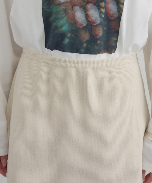 SALON adam et rope'（サロン アダム エ ロペ）の「ナローロングスカート-CreamyCotton /クリーミーコットン-（スカート・レディース・オフホワイト/ベージュ系その他/ブラック・FREE）」の15枚目の写真