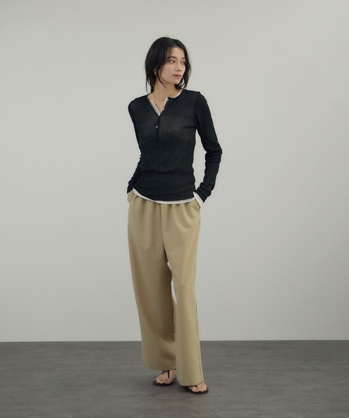 AMERICANA(アメリカーナ)の「【Americana(アメリカーナ) for SALON】ワイドパンツ/セットアップ対応(その他パンツ・レディース・ダークブラウン/ベージュ・FREE)」の6枚目の写真