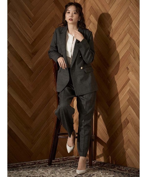 Perfect Suit FActory(パーフェクトスーツファクトリー)の「ヴィンテージツィード ダブルジャケット グレー/チャコールグレー(その他アウター・レディース・チャコールグレー/グレー・L/M)」の7枚目の写真