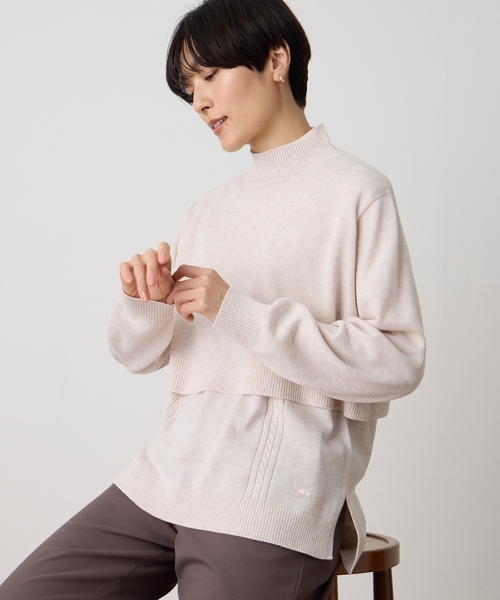 DECOY SINCE 1981(デコイシンスイチキュウハチイチ)の「【洗える】レイヤードニットアンサンブル【ベスト・ニットプルオーバーセット商品】(ニット/セーター・レディース・ブルー/ベージュ・M/L/LL)」の9枚目の写真