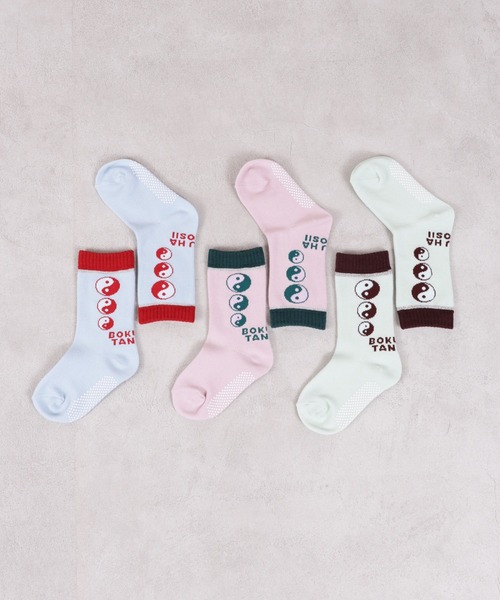 BOKU HA TANOSII（ボク　ハ　タノシイ）の「【BOKU HA TANOSII】別注陰陽ソックス/16-18cm（ソックス/靴下・キッズ・ライトブルー/ピンク/ライトグリーン・16-18cm）」の4枚目の写真