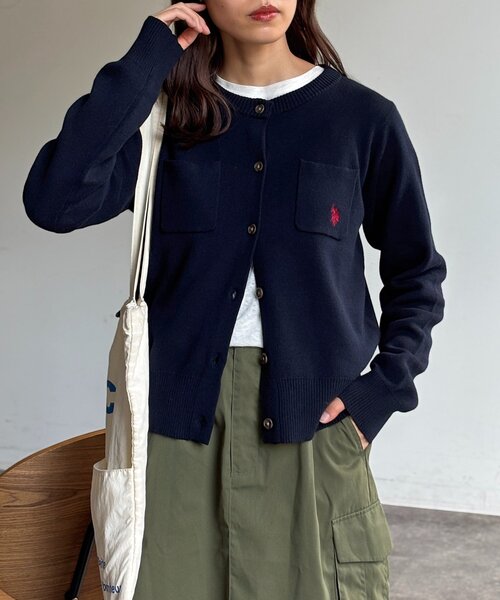 スウェットライクポケ付きカーディガン（カーディガン/ボレロ）｜U.S.