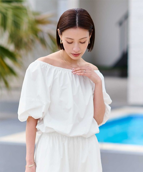 UR'S（ユアーズ）の「撥水オフショルプルオーバー（Tシャツ/カットソー・レディース・ブラック/ブラウン/ホワイト/チャコール・M/S/L）」の5枚目の写真