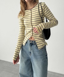 CANAL JEAN | Miller パネルリブスリットプルオーバー(Tシャツ/カットソー)