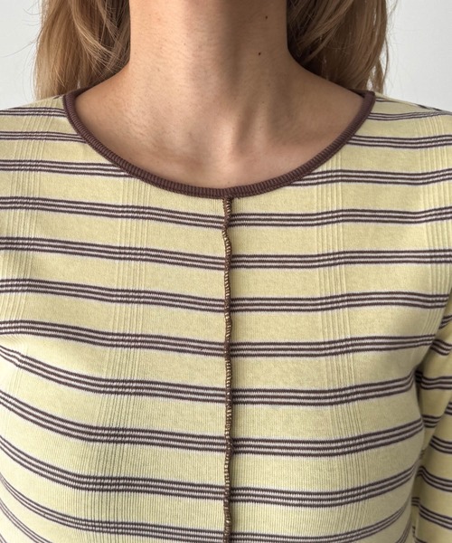 CANAL JEAN（キャナルジーン）の「Miller　パネルリブスリットプルオーバー（Tシャツ/カットソー・レディース・レッド系その他/イエロー系その他/マルチ・ONE SIZE）」の16枚目の写真