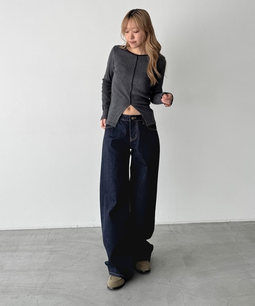 CANAL JEAN(キャナルジーン)の「Miller パネルリブスリットプルオーバー(Tシャツ/カットソー・レディース・レッド系その他/イエロー系その他/マルチ/ネイビー系/ブルー/グレー系その他/チャコールグレー・ONE SIZE)」の21枚目の写真