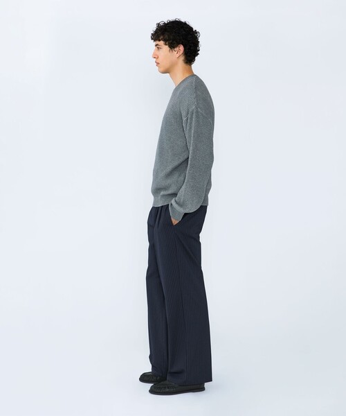 City Ambient Products（シティアンビエントプロダクツ）の「City Ambient Products: 2トーン ワッフル クルーネック ニット（ニット/セーター・メンズ・ネイビー/グレー/ダークグリーン・SMALL/MEDIUM/LARGE）」の6枚目の写真