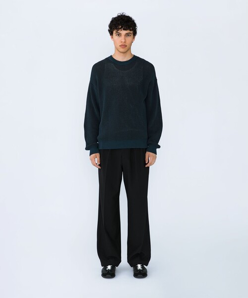 City Ambient Products（シティアンビエントプロダクツ）の「City Ambient Products: 2トーン ワッフル クルーネック ニット（ニット/セーター・メンズ・ネイビー/グレー/ダークグリーン・SMALL/MEDIUM/LARGE）」の7枚目の写真