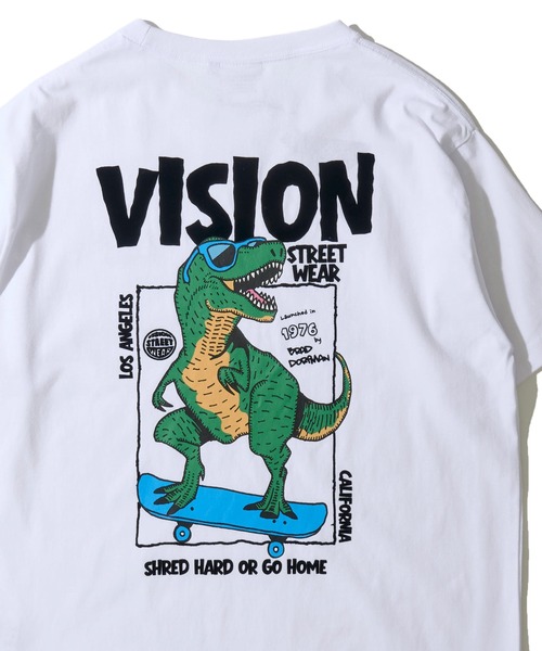 VISION STREET WEAR(ヴィジョンストリートウェア)の「【VISION STREET WEAR】オリジナルグラフィック バックプリントクルーネックTシャツ(Tシャツ/カットソー・レディース・グリーン/ホワイト/ブラック・LARGE/MEDIUM/X-LARGE)」の1枚目の写真