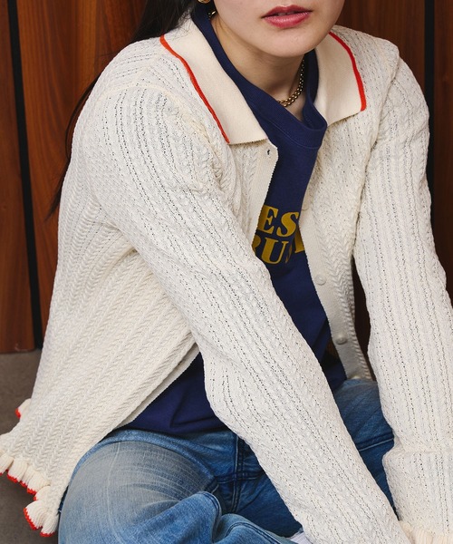 ROSE BUD（ローズバッド）の「ASSORT L/S TEE（Tシャツ/カットソー・レディース・チャコールグレー/ネイビー/ホワイト・ONE SIZE）」の4枚目の写真