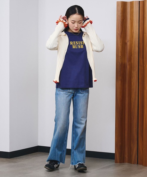 ROSE BUD（ローズバッド）の「ASSORT L/S TEE（Tシャツ/カットソー・レディース・チャコールグレー/ネイビー/ホワイト・ONE SIZE）」の5枚目の写真