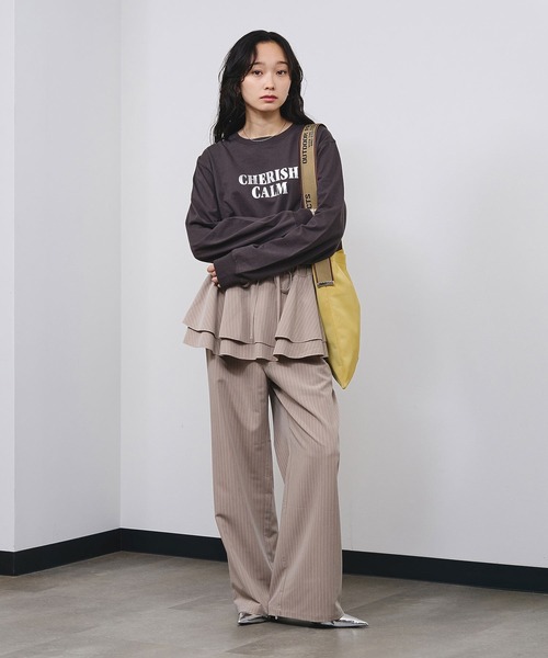 ROSE BUD（ローズバッド）の「ASSORT L/S TEE（Tシャツ/カットソー・レディース・チャコールグレー/ネイビー/ホワイト・ONE SIZE）」の7枚目の写真