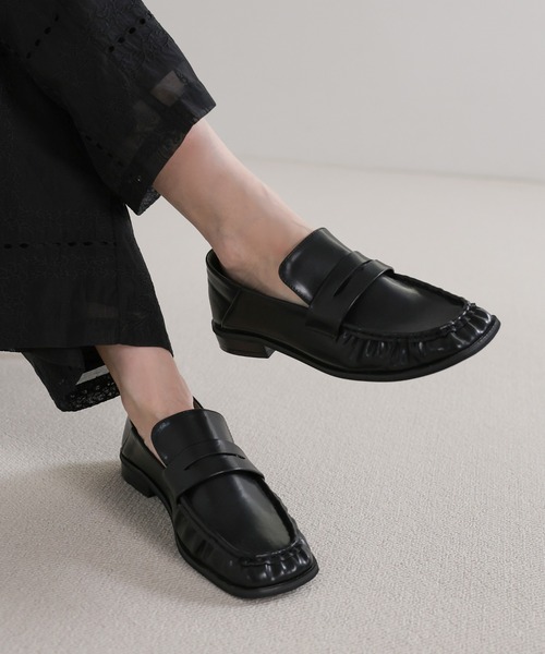 select MOCA（セレクトモカ）の「スクエアトゥギャザーローファー（ローファー・レディース・ブラウン/ブラック・LARGE/MEDIUM/SMALL）」の5枚目の写真