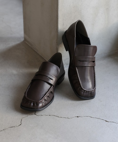 select MOCA（セレクトモカ）の「スクエアトゥギャザーローファー（ローファー・レディース・ブラウン/ブラック・LARGE/MEDIUM/SMALL）」の19枚目の写真