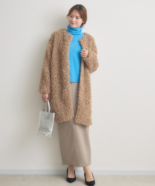 KATHARINE ROSS（キャサリンロス）の「【KATHARINE ROSS】ボアコート（その他アウター・レディース・ベージュ/ブラック/グレイッシュベージュ/グレー・MEDIUM）」の7枚目の写真