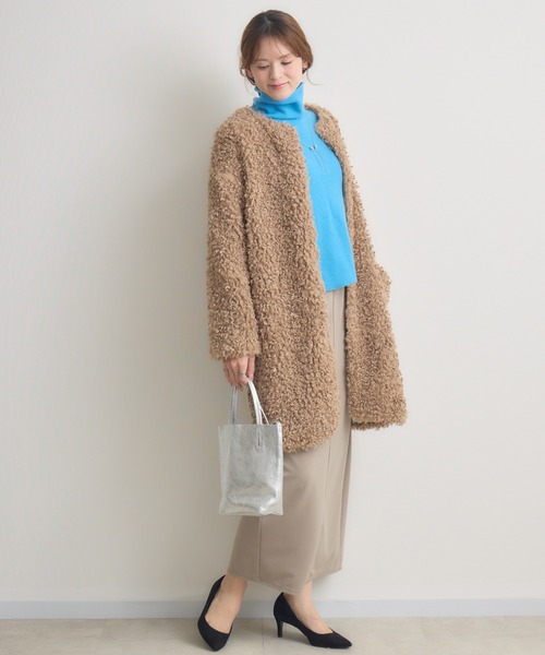 KATHARINE ROSS（キャサリンロス）の「【KATHARINE ROSS】ボアコート（その他アウター・レディース・ベージュ/ブラック/グレイッシュベージュ/グレー・MEDIUM）」の8枚目の写真