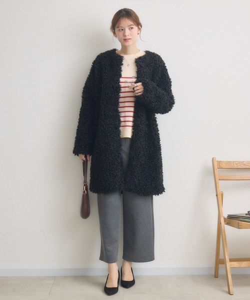 KATHARINE ROSS（キャサリンロス）の「【KATHARINE ROSS】ボアコート（その他アウター・レディース・ベージュ/ブラック/グレイッシュベージュ/グレー・MEDIUM）」の22枚目の写真